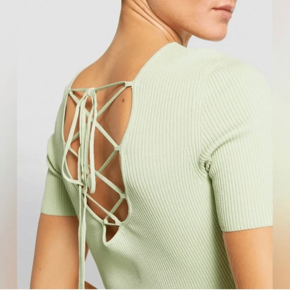 NEW MAJE Tie-Back Lace-up Ribbed Sz 36-US 4